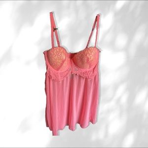 Pink lingerie babydoll top L NWOT